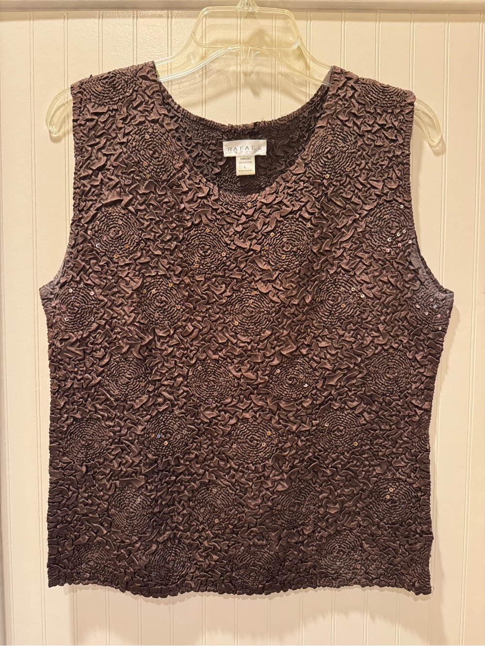 Rafaella Brown Textured Sleeveless Top